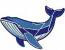 Blue Geometric Whale Machine Embroidery Design, Navy Blue Origami Style Sea Animal Digital File