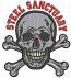 Steel Sanctuary Skull Machine Embroidery Design, Motivational Gym Patch File 97x85mm
