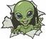 Cute alien breaking through wall machine embroidery design  