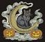 Halloween Black Cat Embroidery Design, Spooky Moon and Pumpkins Digital File for Machine Embroidery, Autumn Jack o Lantern Pattern