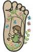 Footprint Tree Swing Machine Embroidery Design, Baby Footprint with Girl on Swing, Floral Nursery Embroidery Pattern