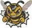Angry Wasp Machine Embroidery Design, Cartoon Hornet Digital File, Yellow and Black Biker Mascot for Jackets, 3 Sizes