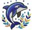 Flying Dolphin Machine Embroidery Design, Ocean Animal Embroidery Pattern, Marine Life Embroidery File,