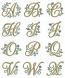 Floral Monogram Alphabet Machine Embroidery Design, Elegant Vintage Letter Font, Cap Embroidery Alphabet Set, Digital Embroidery Files