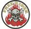 Fire Riders Skull Patch Machine Embroidery Design Biker Club Emblem Flaming Skull Crossed Wrenches Round Jacket Back Patch