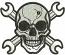 Skull with Crossed Wrenches Machine Embroidery Design Mechanic Skull Patch Biker Emblem Cap Hat Jacket Digital File