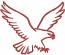 Flying Eagle Outline Machine Embroidery Design, Flying Bird Silhouette Pattern, Red Line Art Graphic, 5 Sizes 