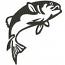 Jumping Fish Machine Embroidery Design, Leaping Trout Silhouette Pattern 05102026