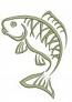Largemouth Bass Machine Embroidery Design, Leaping Fish Silhouette Pattern 
