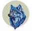 Blue Wolf Head Machine Embroidery Design, Wild Animal Portrait Pattern 