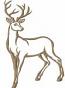 Deer Machine Embroidery Design, Majestic Stag Outline Pattern 