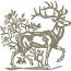 Red Deer Machine Embroidery Design, Majestic Forest Stag with Foliage Pattern 
