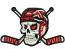 Hockey Skull in Helmet and Crossed Sticks Machine Embroidery Design, Ice Hockey Digital File 