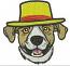 Dog in a Yellow Hat Machine Embroidery Design 