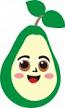 Cute Avocado  SVG. dxf, PNG. EPS. jpg Big Size