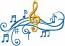 Music Note Machine Embroidery Design
