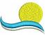 Sun and wave design machine embroidery design 