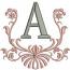 Victorian pattern font / Monogram Alphabet Machine Embroidery Design / 26 letters -4 Inch Sizes 
