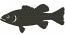 Bass Fish Silhouette Machine Embroidery Design, instantly download 