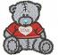 Teddy bear I love you machine embroidery design, instantly download 