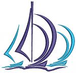 Sailboat Machine Embroidery Design, Minimalist Marine Art, Yacht Sailing Pattern, Digital Embroidery File