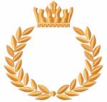 Crown and laurel wreath machine embroidery design  