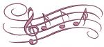 Musical notes machine embroidery design 