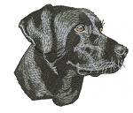 Black Dog Labrador Retriever Machine Embroidery Design 