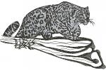 Snow Leopard Machine Embroidery Design, Wild Cat Big Cat Embroidery File  