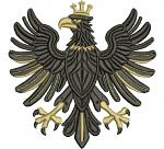 Black Imperial Eagle Machine Embroidery Design, Heraldic Eagle Crest, Royal Coat of Arms Embroidery, Medieval Emblem 