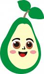 Cute Avocado  SVG. dxf, PNG. EPS. jpg Big Size