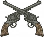 Crossed Western Revolvers Machine Embroidery Design, Vintage Cowboy Pistols, Wild West Gun Emblem, Sheriff Style Jacket Patch, Retro Western Digital File PES DST