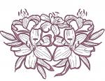 Flower lilies redwork machine embroidery design 