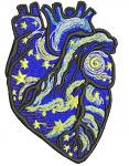 Van Gogh Starry Night Realistic heart Machine Embroidery Designs, instantly download 
