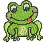 Green Frog Machine Embroidery Design, Instant Download 