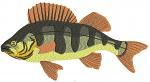 Yellow Perch Fish Machine Embroidery Design, Striped Freshwater Sport Fishing Digital File, River Animal Pattern