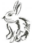 Rabbit. Low Stitch Count Machine Embroidery Design, Instant Download 