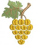 Bunch of grapes and leaves   Machine Embroidery Design 