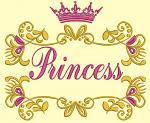 Princess ornament and crown machine embroidery design 