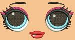 Princess Eyes - Left & Right Pair and Lips Separately | Machine Embroidery Design for Soft Toy