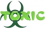Toxic Warning Text Machine Embroidery Design 