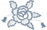 Flower and leaves machine embroidery design 