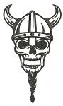 Viking Skull in Helmet Machine Embroidery Design  