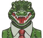 Crocodile head machine embroidery design 