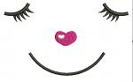 muzzle with closed eyes, nose and smile / Muzzle for embroidery on clothes or dolls Instant Download 