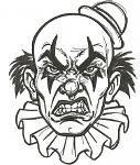 Evil Clown Machine Embroidery Design, Scary Jester Digital File  