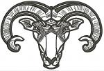 Rams Head Machine Embroidery Design 