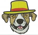 Dog in a Yellow Hat Machine Embroidery Design 