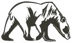 Bear silhouette machine embroidery design, wildlife embroidery pattern, digital embroidery file 