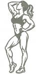 Fitness woman silhouette machine embroidery design 